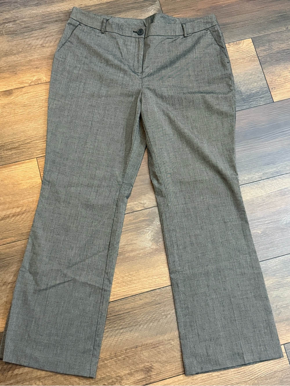 New York & Company Gray Dress Trousers - Subtle Herringbone